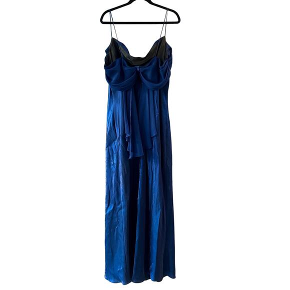 Eureka size 18 Blue Iridescent Cowl Neck Gown Dress Special Occasion Prom MOB - Picture 3 of 12